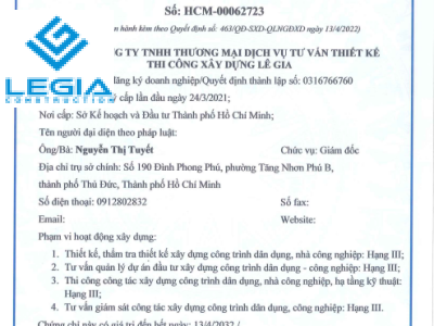 CHỨNG CHỈ NĂNG LỰC XÂY DỰNG